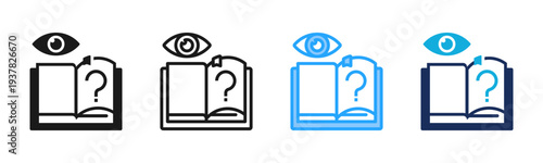 Learning Curiosity icon set multiple style collection