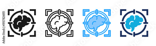 Knowledge Focus icon set multiple style collection