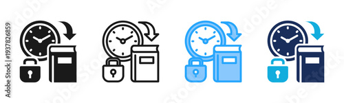 Learning Commitment icon set multiple style collection