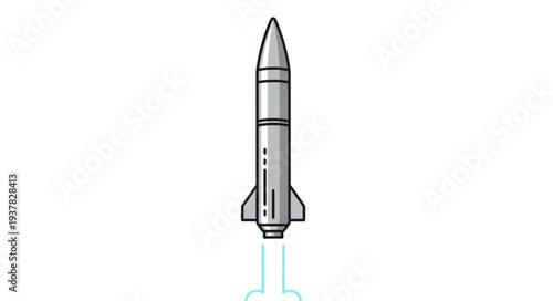 Simple Line Drawing of Rocket.