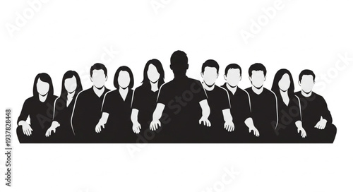 Business People Standing in a Row.