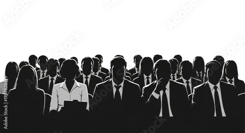 Business People Standing in Crowd.