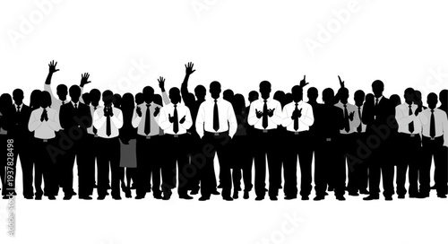 Business People Standing Together Silhouette.
