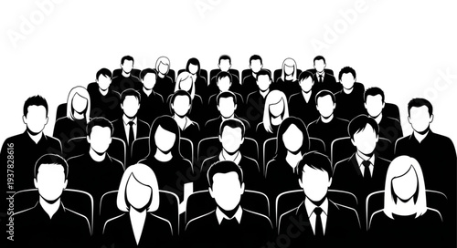 Business Professionals in Formal Attire Gathering.