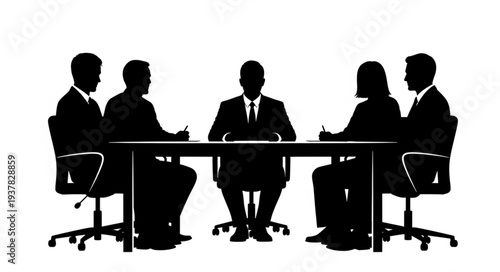 Business Professionals in Meeting Silhouette.