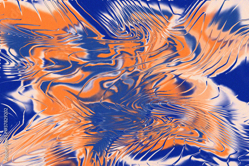 Gradient Glass Fluid Blue and Orange Abstract Art
