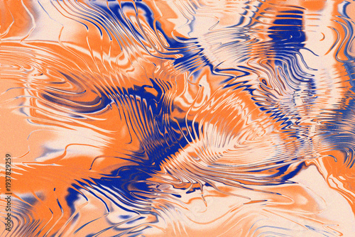 Gradient Glass Abstract Fluid Wavy Background in Orange and Blue