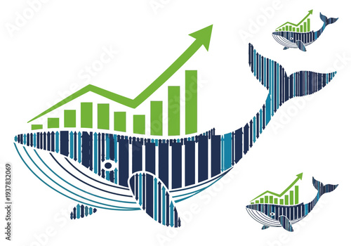 Detailed illustration of a majestic narwhal, the unique 'sea unicorn,' with its impressive long, spiraled tusk. This fascinating marine mammal is depicted gracefully swimming