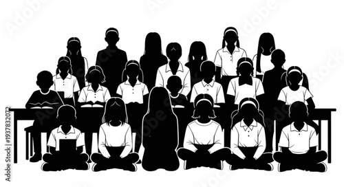 Children and Teachers in Classroom.