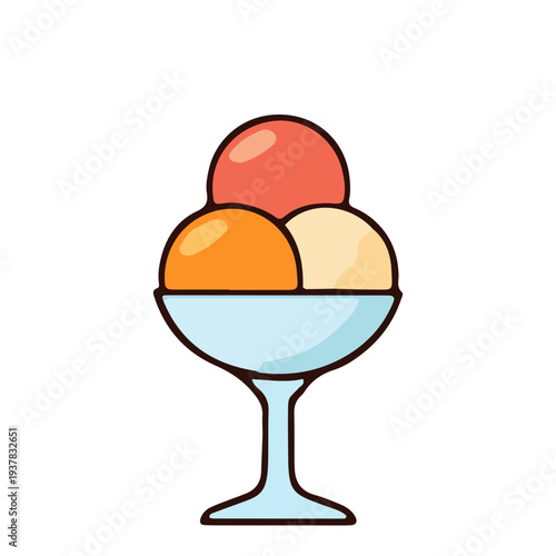 Three Scoops Ice Cream Sundae