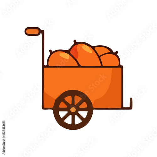 Cart full of sweet potatoes