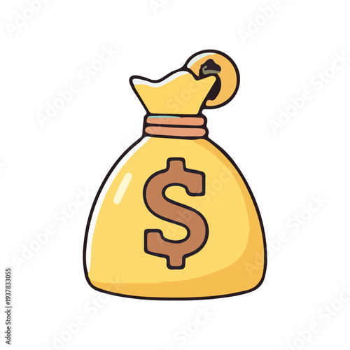 Cartoon Money Bag Icon