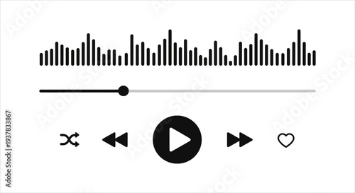 Modern digital audio player interface for seamless music listening experience