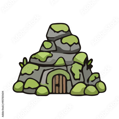 Mossy Rock Cave Dwelling Icon