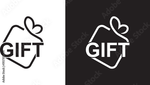 Vector template of gift logo, affection, birthday, romantic, special, valentine, EPS 10