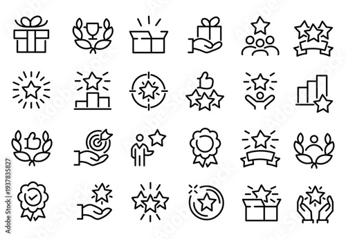 Workshop, team building, coaching meeting icons pack. Such line signs as business education, online learning, managing and motivation. Vector icons set for web and app in outline editable stroke