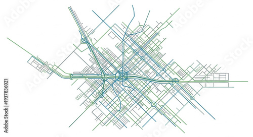 City Map Blueprint Architectural Plan.