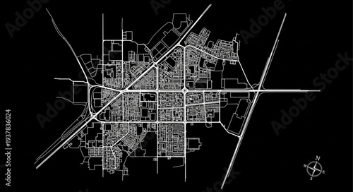 City Map Diagram Illustration Design.