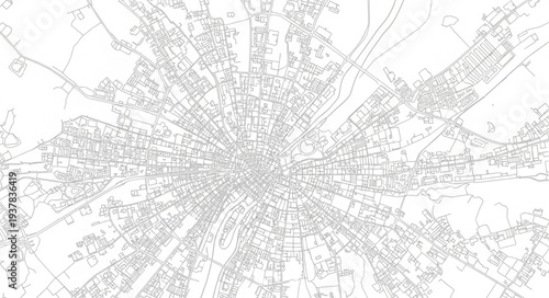 City Map Illustration Detailed View.