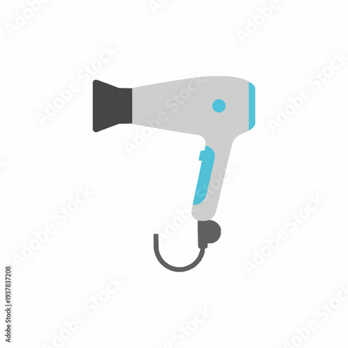 Hair Dryer Flat Vector Illustration Isolated on White Background