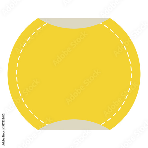 Yellow Round Sticker Illustration
