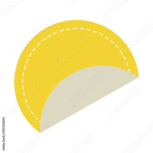 Yellow Round Sticker Illustration