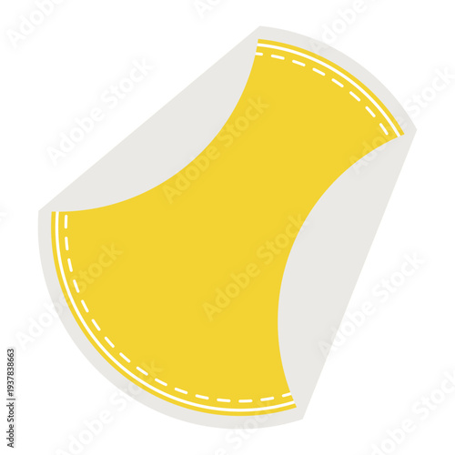 Yellow Round Sticker Illustration