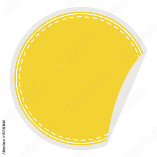 Yellow Round Sticker Illustration