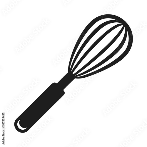 A single silhouette icon of a classic wire kitchen whisk.