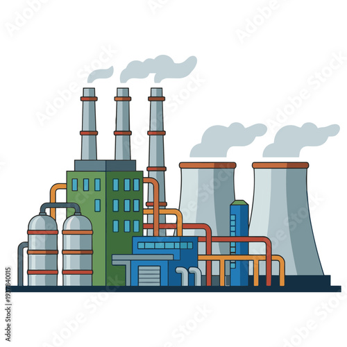 Factory Building Illustration