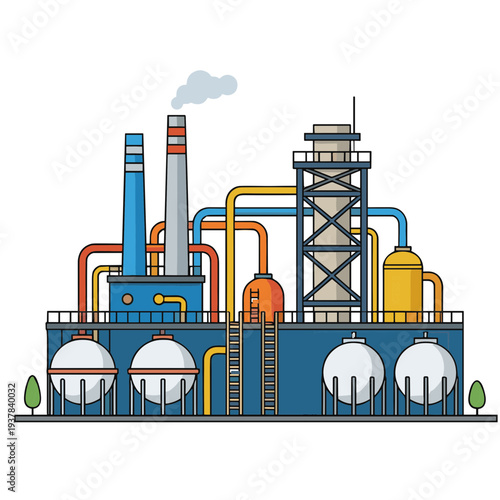 Factory Building Illustration