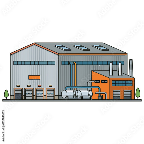 Factory Building Illustration