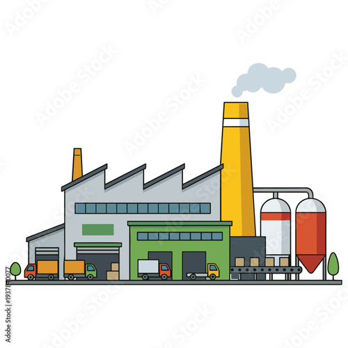 Factory Building Illustration