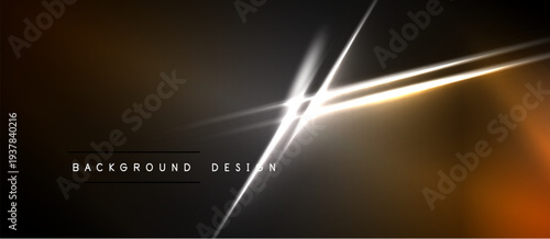 Abstract background features bright lines crossing dark orange, gray gradients. Modern design element for digital projects.
