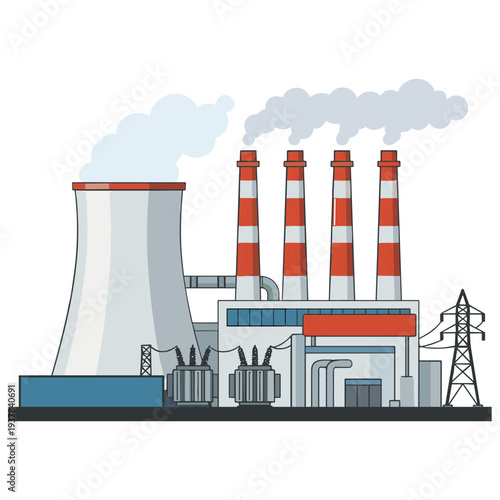 Factory Building Illustration