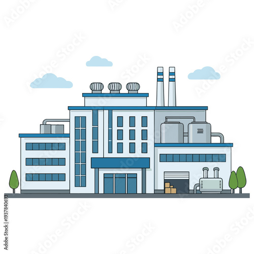 Factory Building Illustration