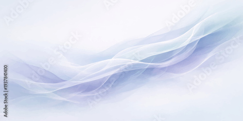 Abstract a serene and ethereal design, featuring flowing, textured waves that sweep across the canvas in a calming display of layered gradients, soft colors, and tranquil elegance.