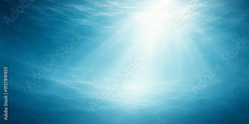 Abstract a mesmerizing underwater vista, where sunlight filters through the ocean's surface, creating a radiant play of light and shadow in a mesmerizing display of the depths. 