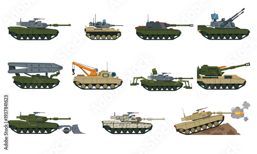11 military battle tanks armored warfare and engineering vehicles