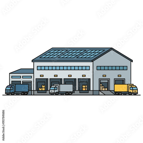 Factory Building Illustration