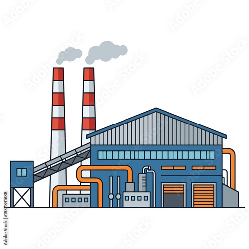 Factory Building Illustration