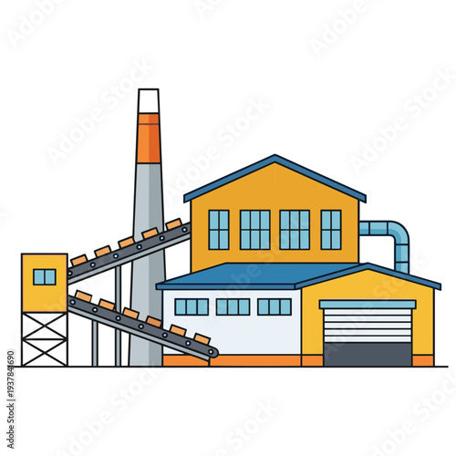 Factory Building Illustration