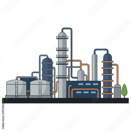 Factory Building Illustration