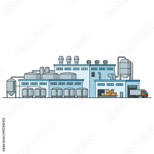 Factory Building Illustration