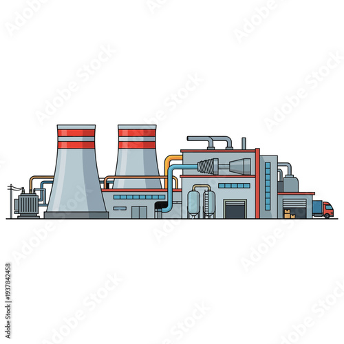 Factory Building Illustration