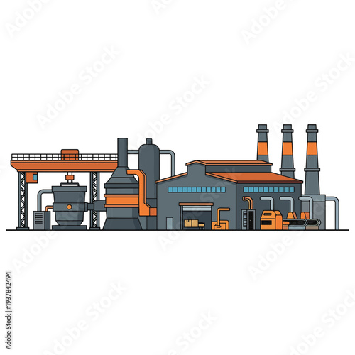 Factory Building Illustration