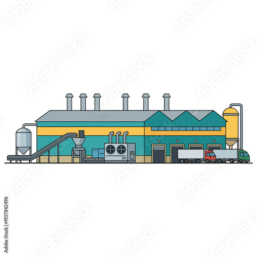 Factory Building Illustration