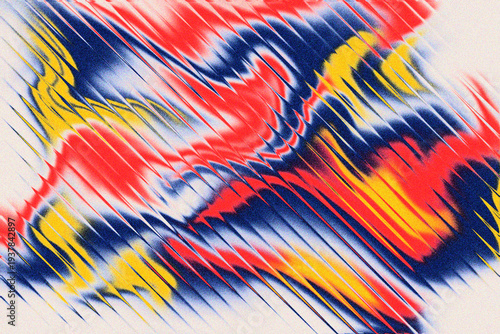 Gradient Fractal Glass Dynamic Abstract Wavy Pattern with Red Blue and Yellow Colors