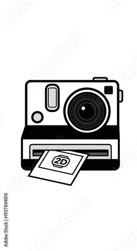 Instant Camera Printing Photo.