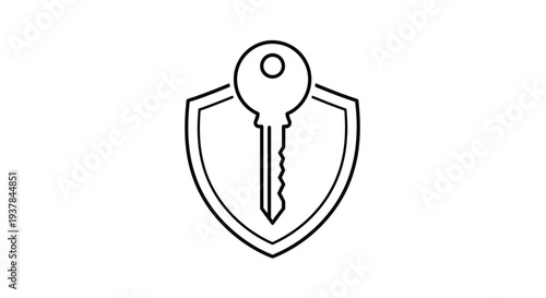 Key Inside Shield Protection Icon.